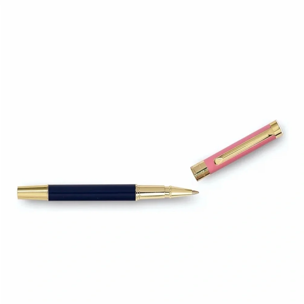 Kate Spade color-block navy and pink‎  Pen with gold Accent